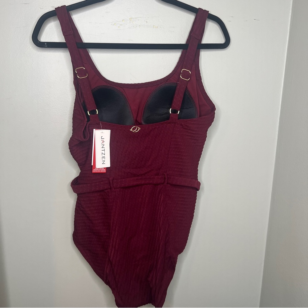 Jantzen Belted One Piece Swimsuit Size 12 - Picture 3 of 3